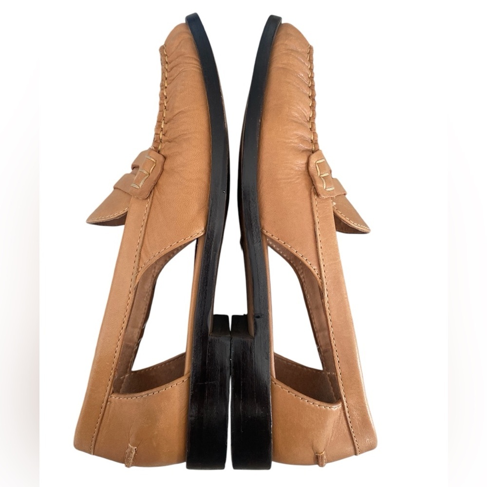 Madewell Tan Leather cut out loafers women’s SZ 7 - Picture 4 of 7